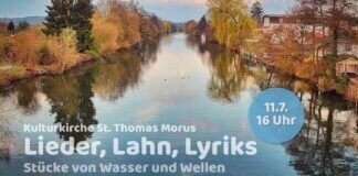 Lieder, Lahn, Lyriks am Sonntag, den 11. Juli 2021 um 16 Uhr in der Sommerkulturkirche Lieder Lahn Lyriks am 11. Juli 2021 um 16 Uhr in der Sommerkulturkirche