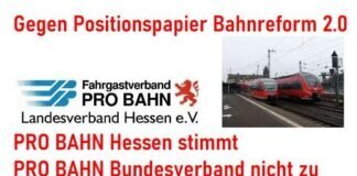 Unterschiedliche Meinung bei PRO BAHN – Landesverband Hessen grenzt sich in Position von dem Bundesverband ab – PRO BAHN Hessen für mehr Mittel für Schienenverkehr statt Konzernaufteilung