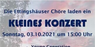 Chorkonzert am 3. Oktober in Ettingshausen