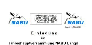 Jahreshauptversammlung NABU Gruppe Langd e. V.