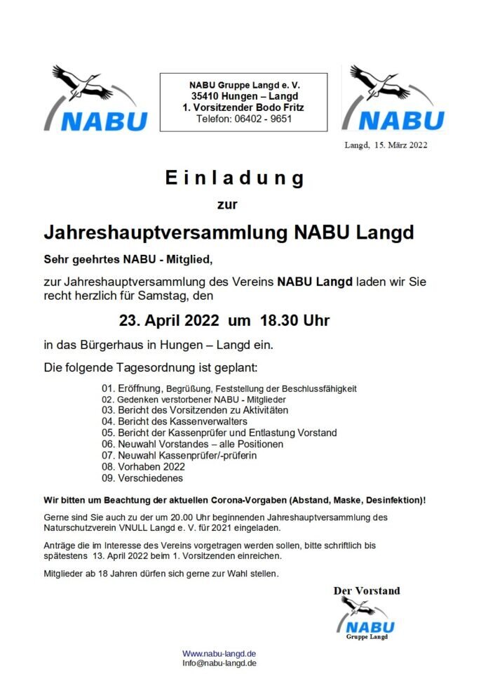 Aushang Einladg Jhv 2021