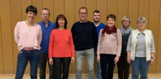 Der wiedergewählte Vorstand der TSG Alten-Buseck (v.l.): Susanne Zillinger, Stefan Schneider, Alejandra Laterza, Bruno Endrejat, Marcus Grabow, Daniela Grimm, Conny Moosmayer, Martina Stecker