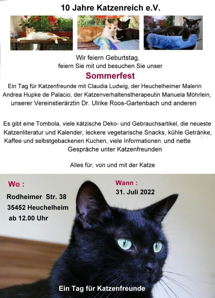 Einladung Sommerfest Katzenreich 2022 2aaa