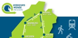 Die Verkehrswende kommt auf Hessentour! Die Werbetour für die Verkehrswende Hessen macht auch in Gießen Station. Unterschriftenbögen für das Volksbegehren sind an verschiedenen Stellen im Landkreis erhältlich: www.verkehrswende-hessen.de.