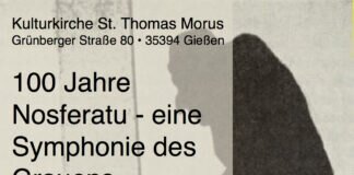 Nosferatu – Symphonie des Grauens: Filmvorführung mit Kostümierung und Live-Musik in der Kulturkirche am 23.09.22 um 20 Uhr 100 Jahre Nosferatu: Symphonie des Grauens - am 23.9.22 um 20 Uhr in der Kulturkirche St. Thomas Morus