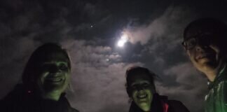 „nass bis auf die Knochen“ Karin Rühl und Wandergäste