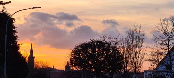 Abendrot über Grünberg