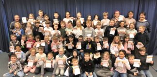 Sportabzeichen Übergabe am 3. 2. 2023 bei der Rabenschule Londorf