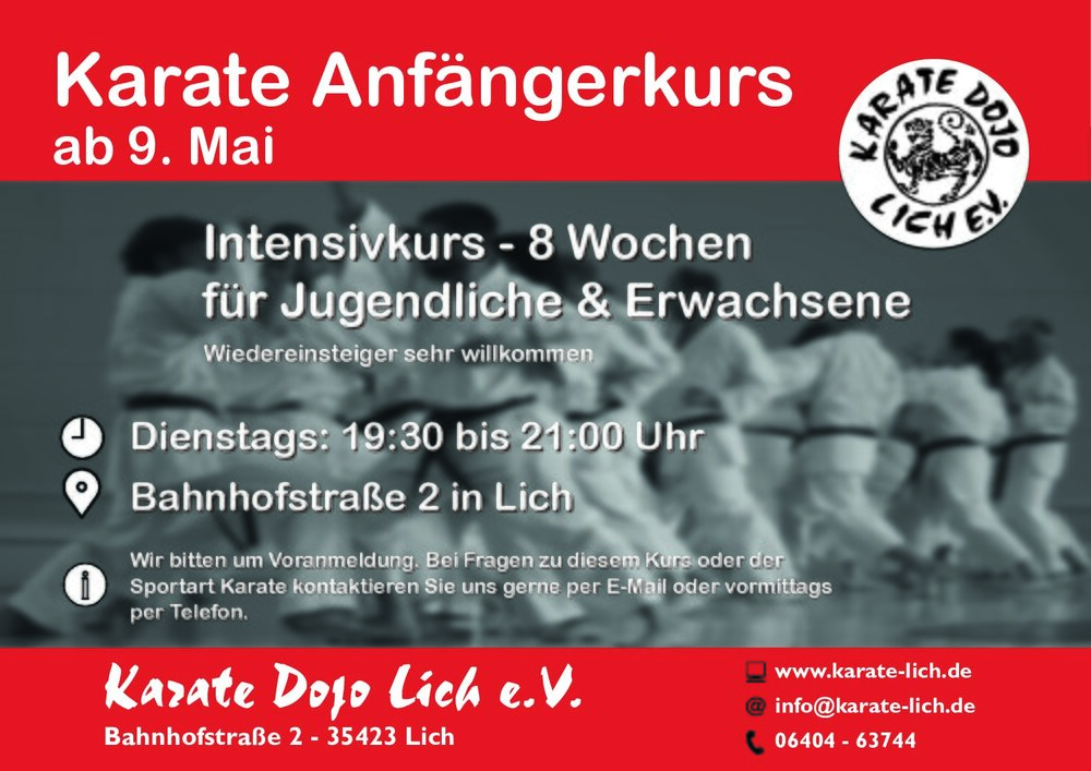 Karate Anfängerkurs für Erwachsene und Jugendliche