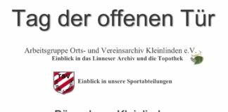Arbeitsgruppe Orts- und Vereinsarchiv Kleinlinden e.V. und TSV 1889 Klein-Linden laden ein zum Tag der offenen Tür am 4. Juni 2023 – Sonderausstellung „Aus der Geschichte des TSV 1889 Klein-Linden“