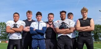 Jugendspieler der Giessen Golden Dragons für die Hessenauswahl