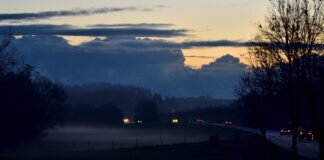 Bizarre Wolkenformation über Grünberg.