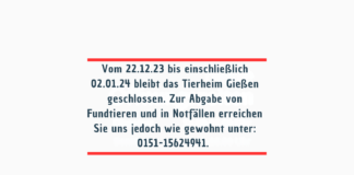 ÖFFNUNGSZEITEN TIERHEIM GIESSEN