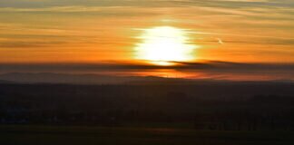 Sonnenuntergang von der Queckborner-Höhe aus gesehen