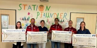 Spendenübergabe des TV Langsdorf und der JSG Oberhessen an die Kinderklinik Gießen