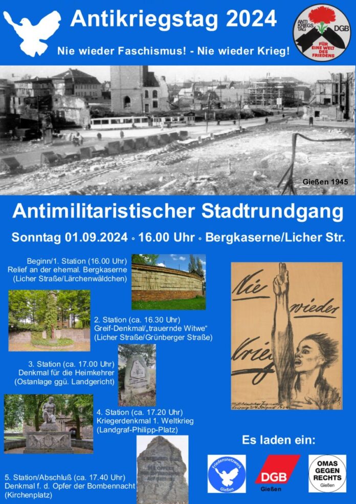 Plakat Antikriegstag 2024