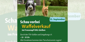 Waffeln für den Tierschutz bei Fressnapf XXL im Schiffenberger Weg am 21. Sept. 24