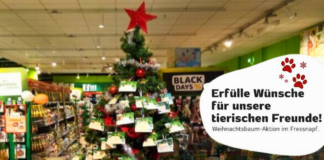 Weihnachtsbaum-Aktion im Fressnapf
