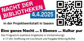 Lesungen, Filme, Spiele und Live-Musik in der Nacht der Bibliotheken – Projektwerkstatt in Saasen lädt zu einem umfangreichen Kulturprogramm