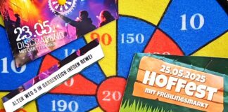 Garbenteich: Fr 23. Mai Discoabend, Dartturnier und So 25. Mai Hoffest