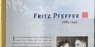 Gedenken an Fritz Pfeffer