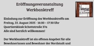 Eröffnung des Werkbanktreffs – Gemeinsam werkeln in der Nordstadt